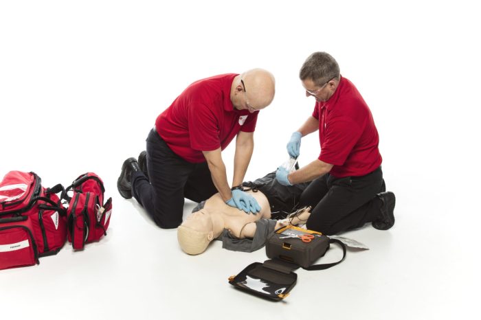 A bls team is bringing a 70 year old woman