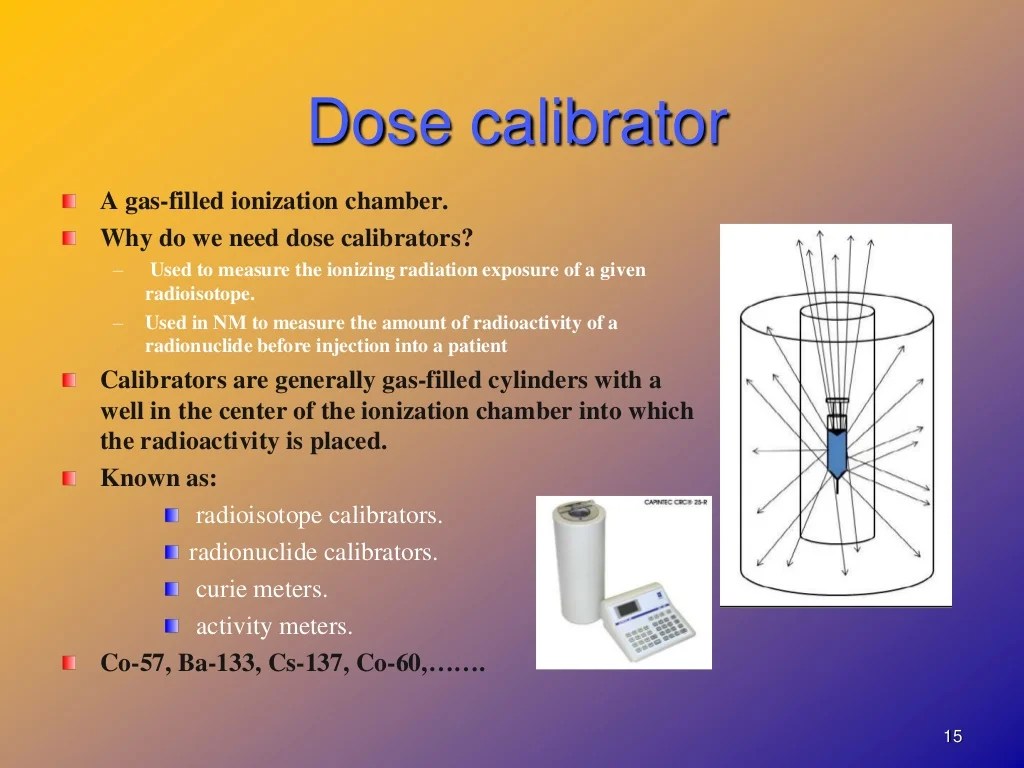 Calibrator chamber ionization detector scintillation gamma