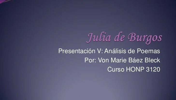 A julia de burgos analisis