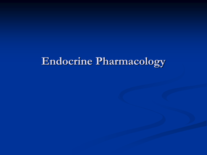 Endocrine system medication pharmacology